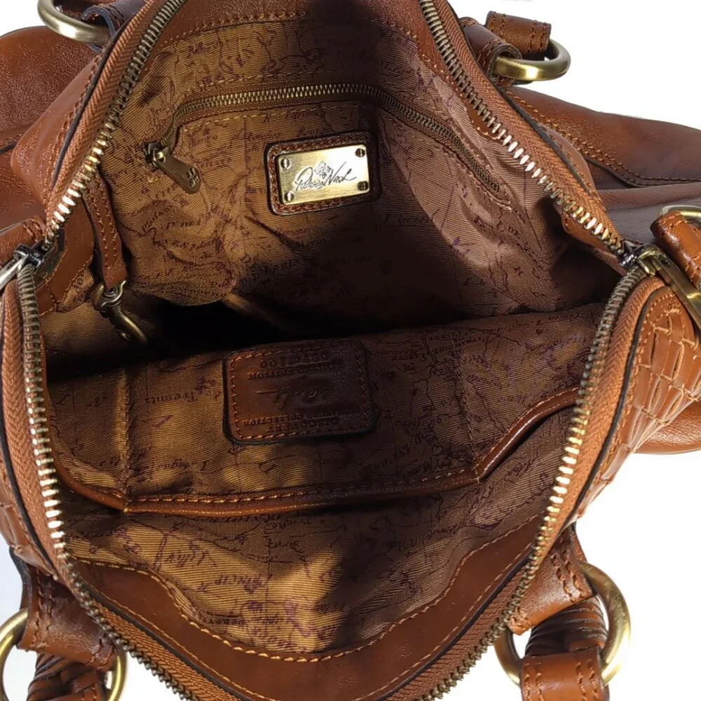 Patricia Nash Bag Large Discovery Augusta Satchel Cognac